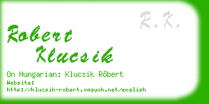 robert klucsik business card